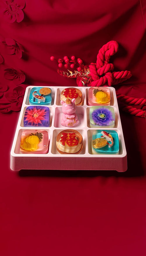 JoyousJellyArt Chinese New Year Collection Auspicious Platter Wealth Abundance
