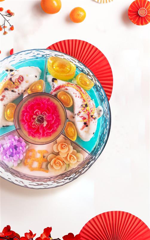 JoyousJellyArt Chinese New Year Collection Joyful Koi Lux Platter 