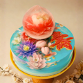Longevity Crystal Peach & Joyful Koi Pond (3D)
