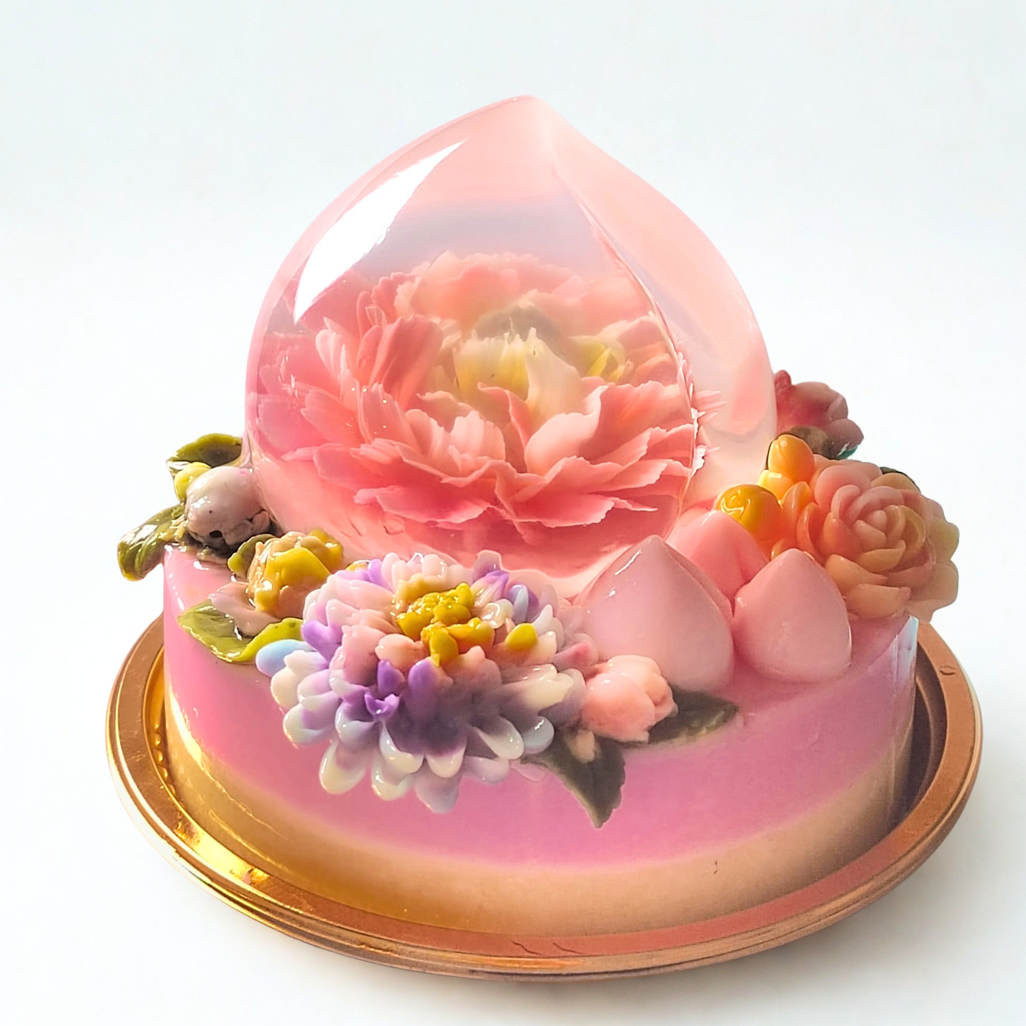 Longevity Crystal Peach & Joyful Koi Pond