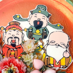 Hand-drawn taoist longevity deities Fu Lu Shou Jelly Cake