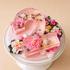 Blushing Garden Number Jelly Cake